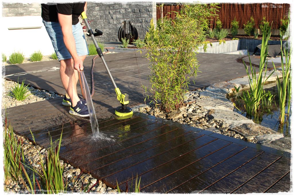 Czyszczenie drewnianego tarasu akumulatorowa szczotka obrotowa 20