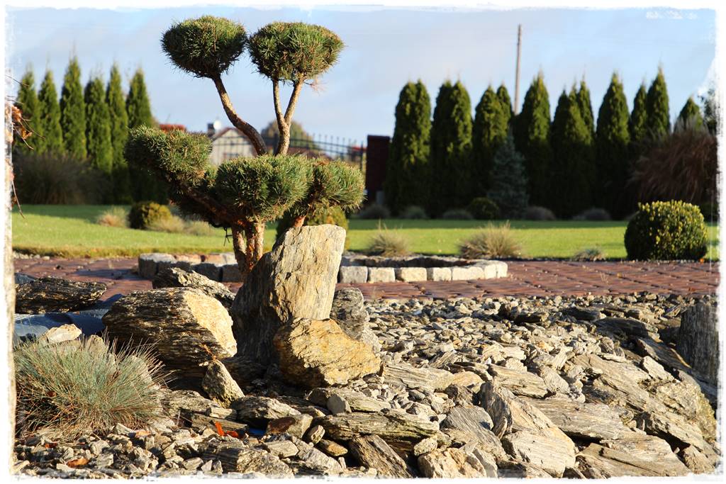 Kora kamienna w ogrodzie aranżacje 30d