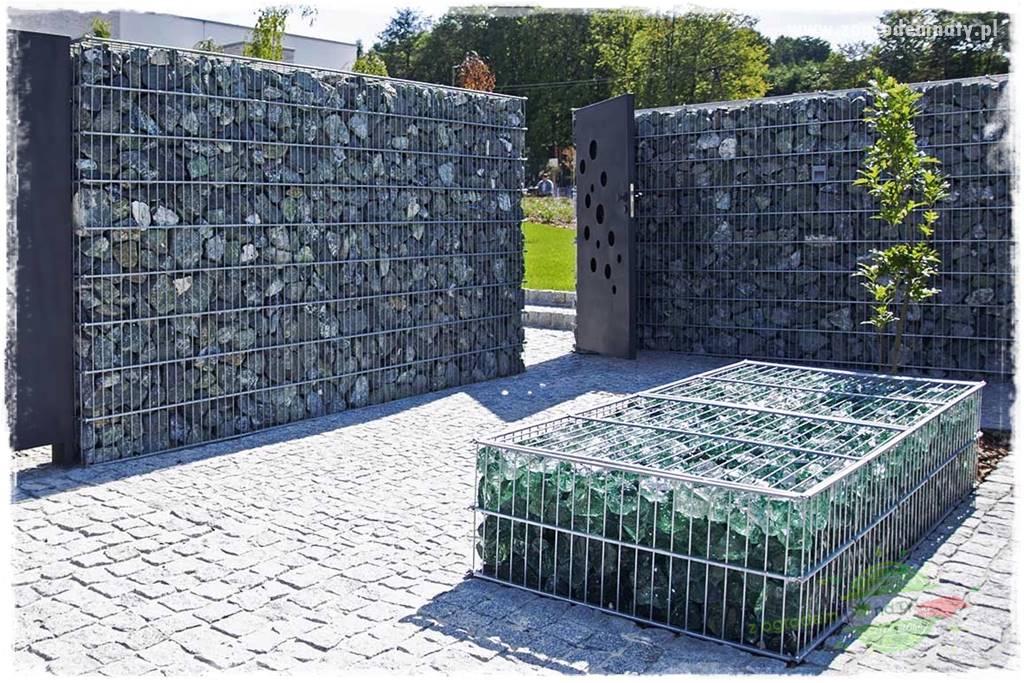 dekoracje ogrodowe z gabionów 1
